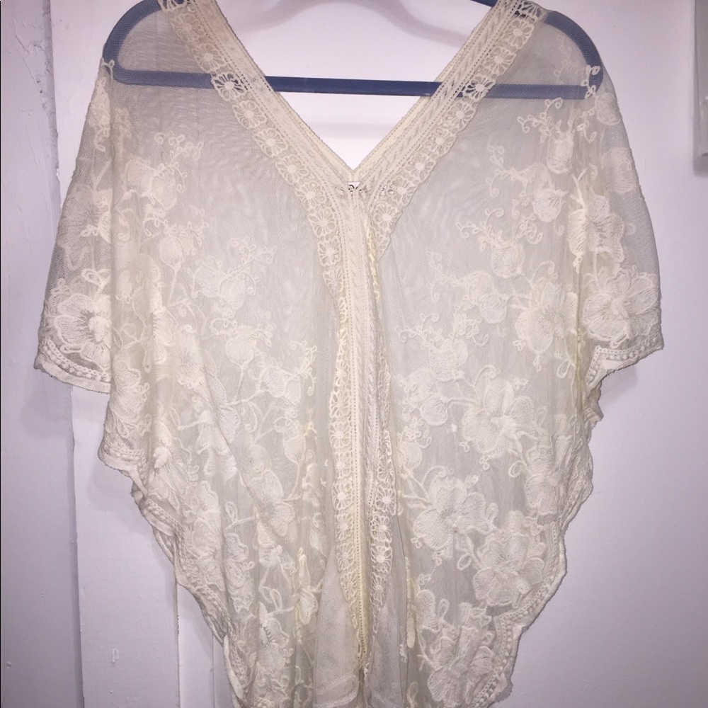 Hippie boho sheer lace blouse